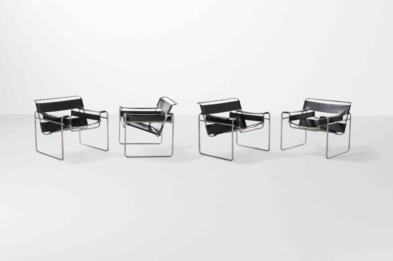 Marcel Breuer : Quattro di poltrone mod. Wassily  - Asta Design Lab - Cambi Casa d'Aste
