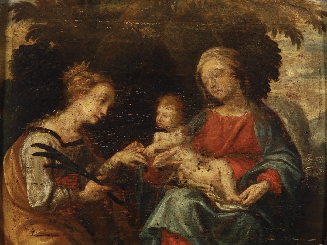 Scuola del XVII Secolo Matrimonio Mistico di Santa Caterina