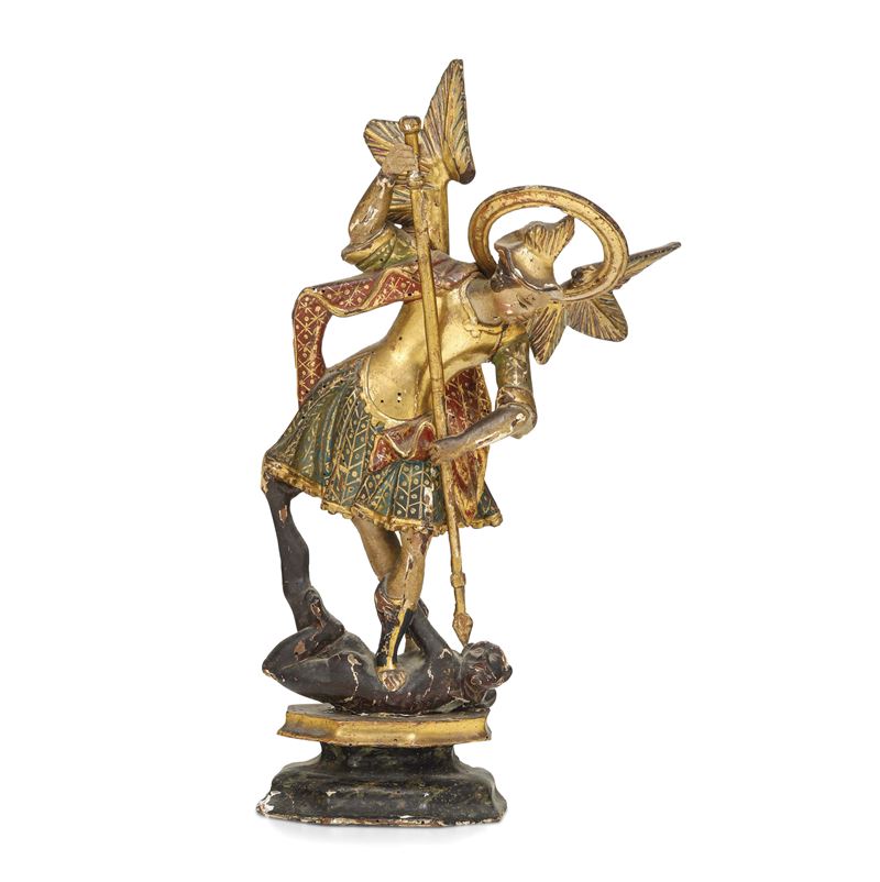 San Michele. Alto Veneto o Tirolo XVIII-XIX secolo  - Auction Sculpture and Works of Art - Cambi Casa d'Aste