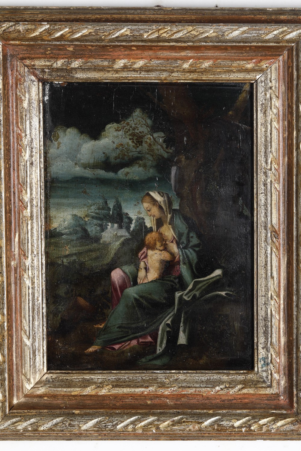 Scuola del XVII Secolo Madonna con Bambino in Paesaggio