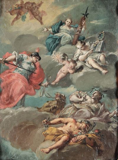 Scuola Veneta del XVIII Secolo Scena Allegorica