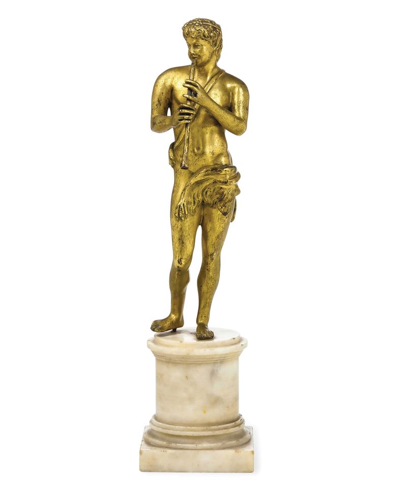Giovane Pan che suona il flauto. Fonditore del XVII secolo  - Auction Sculpture and Works of Art - Cambi Casa d'Aste