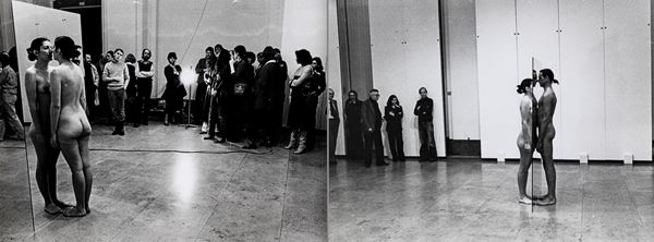 Douglas Beer - Lotto formato da due fotografie che riprendono una sequenza della performance di Marina Abramovic e Ulay - Balance Proof, 8 Dicembre 1977  Marina Abramovic - Ulay Balance Proof, 8 Dicembre 1977 