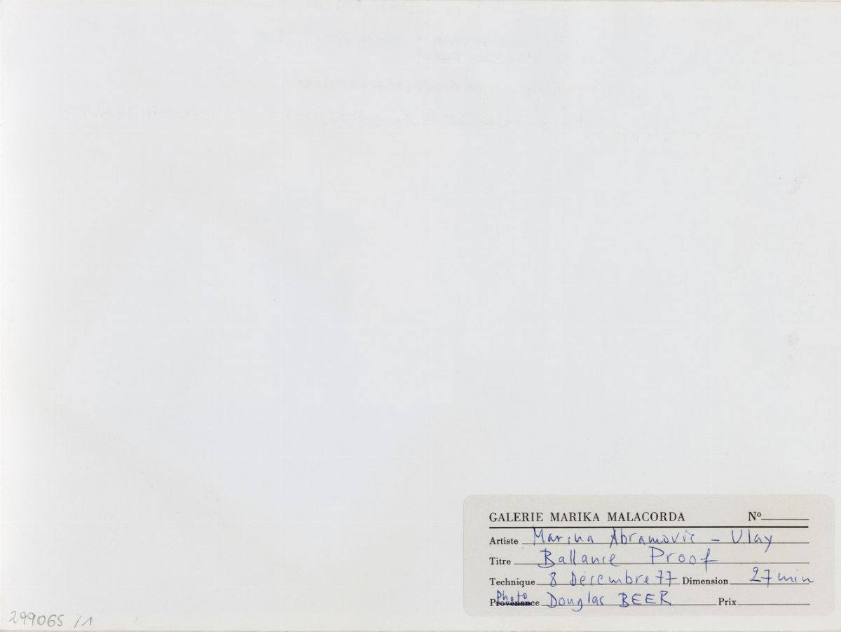 Douglas Beer - Lotto Formato da Due Fotografie Marina Abramovic - Ulayballance Proof, 8 Dicembre ...
