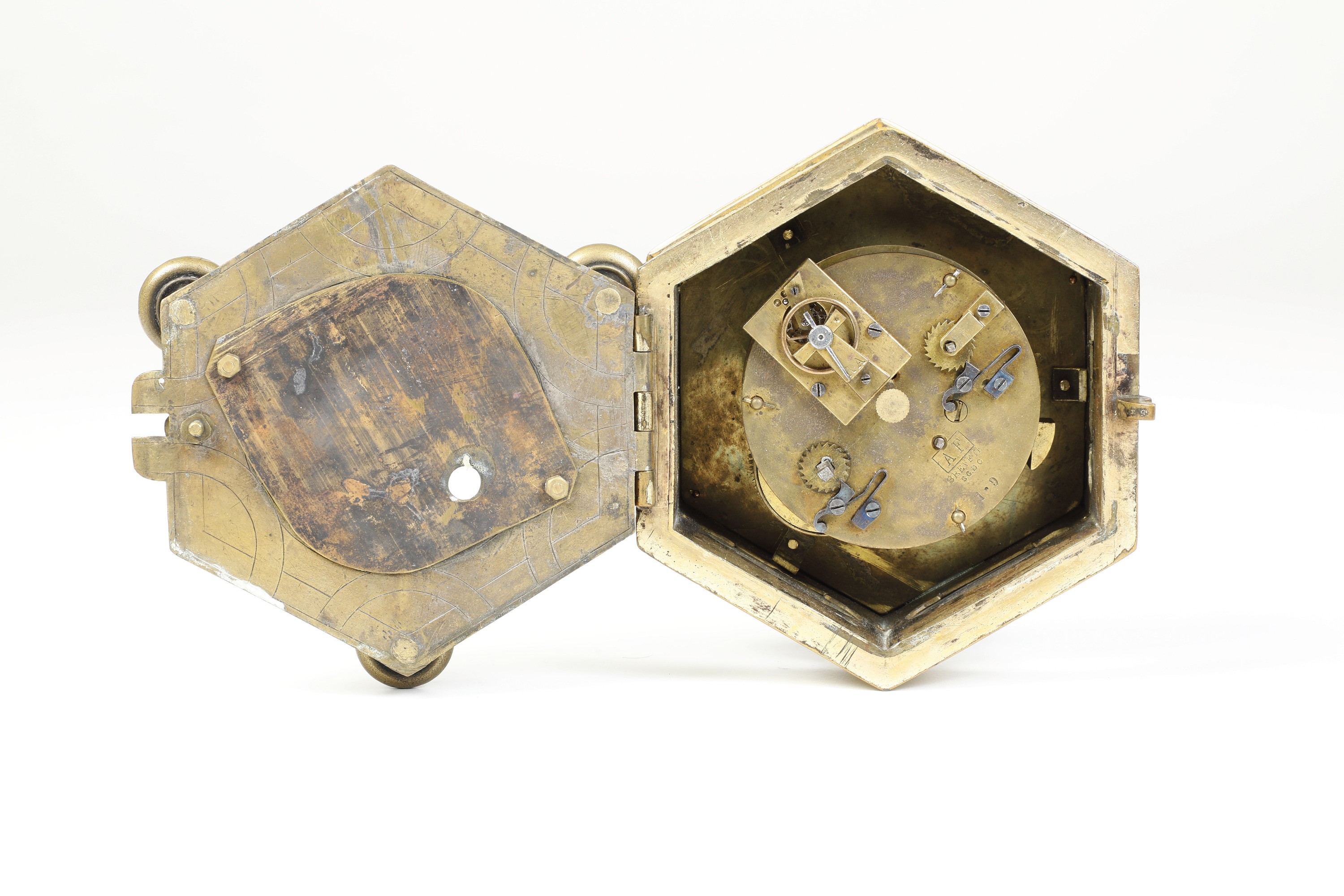 Orologio da Tavolo Esagonale. Cassa Probabilmente Germania XVII Secolo, Movimento del XIX Secolo