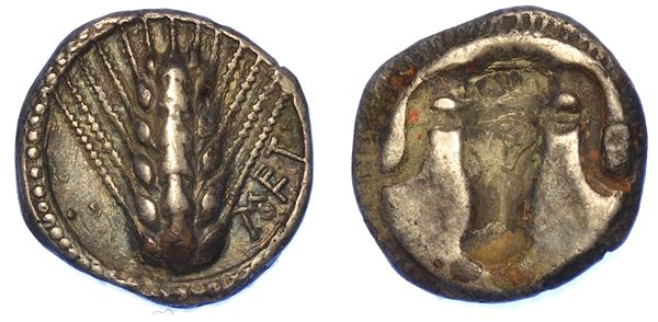 LUCANIA - METAPONTO. Triobolo, VI-inizio V sec. a.C.