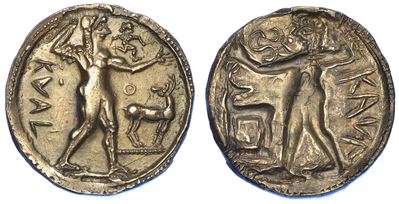 Bruttium - Caulonia. Nomos, 550-480 a.C.
