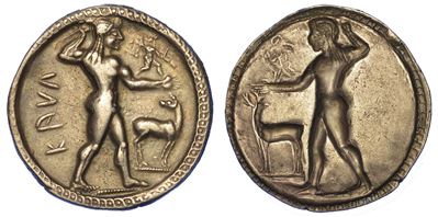 Bruttium - Caulonia. Nomos, 550-480 a.C.