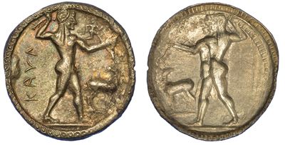 Bruttium - Caulonia. Nomos, 550-480 a.C.