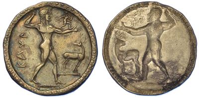 Bruttium - Caulonia. Nomos, 550-480 a.C.
