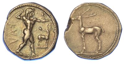 Bruttium - Caulonia. Nomos, 480-388 a.C.