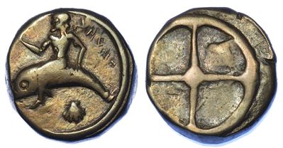 Calabria - Taranto. Didracma, 480-450 a.C.