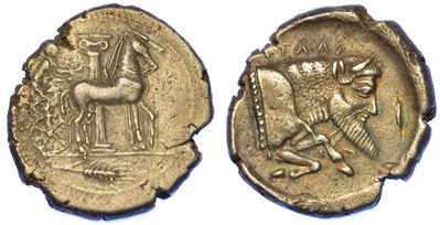 Sicilia - Gela. Tetradracma, 465-460 a.C.