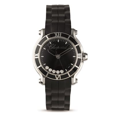 Happy Sport ref. 8475, orologio da polso in acciaio con quadrante nero e ghiera a numeri romani