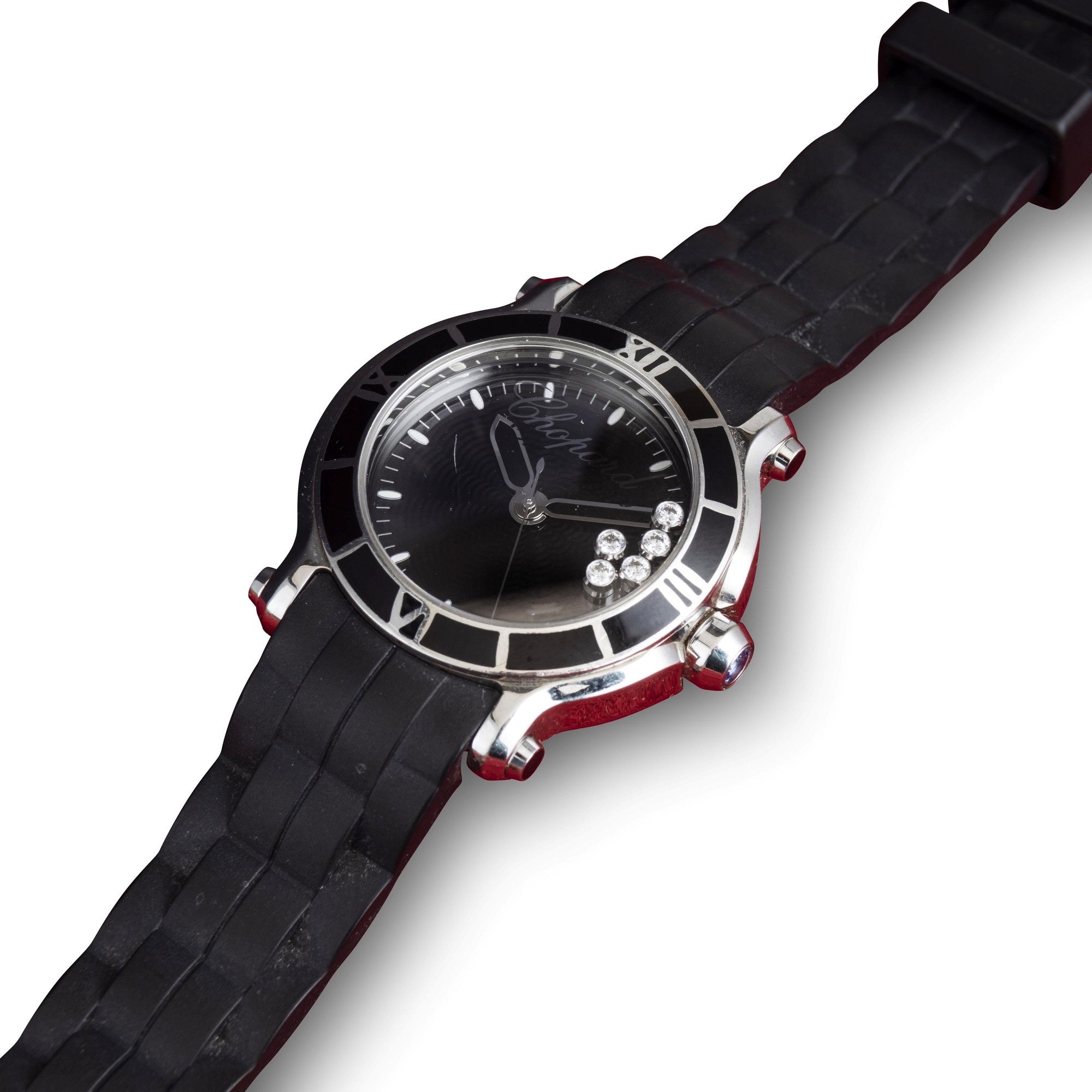 Chopard - Happy Sport ref. 8475 in acciaio con quadrante nero e movimento al quarzo