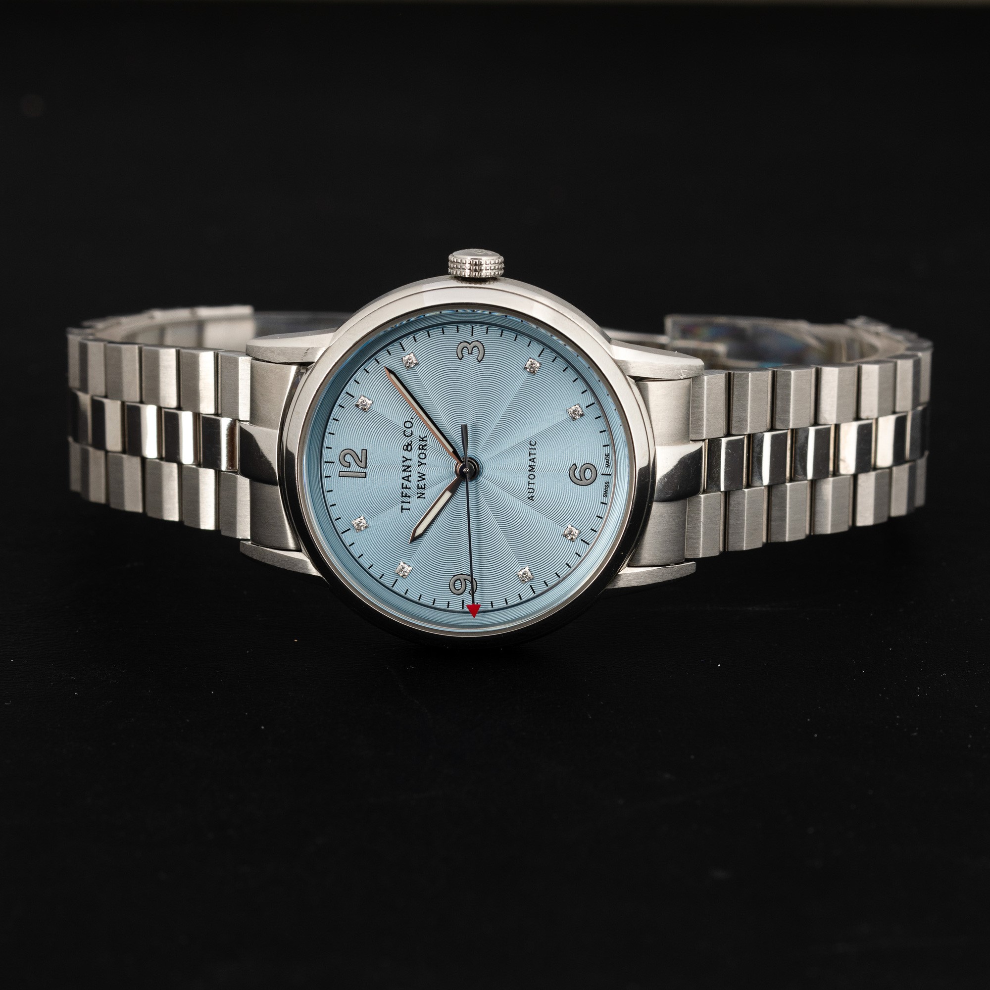 Tiffany&co. - Orologio da Donna Ct60 in Acciaio, Movimento Automatico con Datario, Quadrante Azzu...