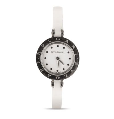 B Zero 1 in Acciaio e Ceramica Bianca a Bracciale Rigido, Movimento al Quarzo e Quadrante Bianco
