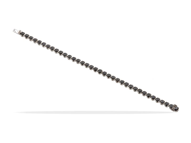 Black diamond and gold line bracelet  - Auction Jewels - Cambi Casa d'Aste