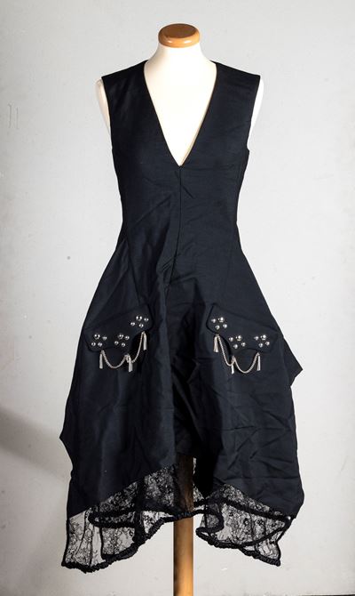Louis Vuitton Abito Nero in Mohair e Lana con Inserti in Acciaio con Borchie - Codice Identificat...