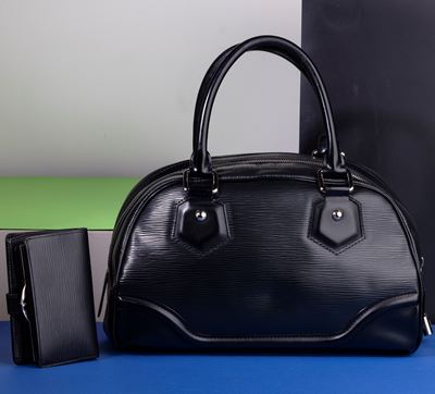 Louis Vuitton Borsa Bowling a Mano in Pelle Epi e Portafogli Abbinato, Difetti, in Buone Condizio...