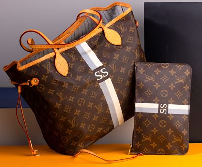 Louis Vuitton Borsa Neverfull in Tela Monogram con Bambino Abbinato, Sigle Ss, Difetti, in Buone ...