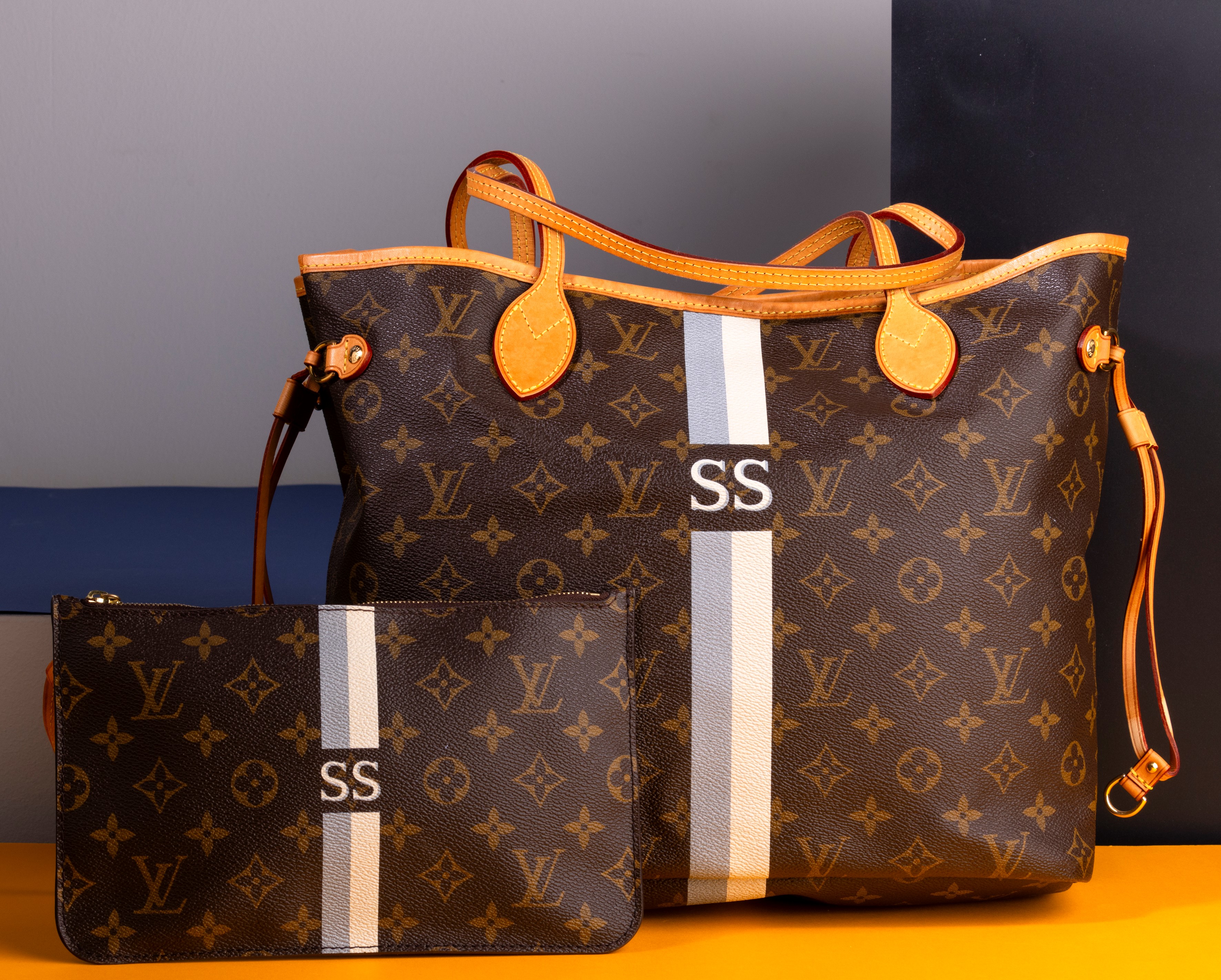 Louis Vuitton Borsa Neverfull in Tela Monogram con Bambino Abbinato, Sigle Ss, Difetti, in Buone ...