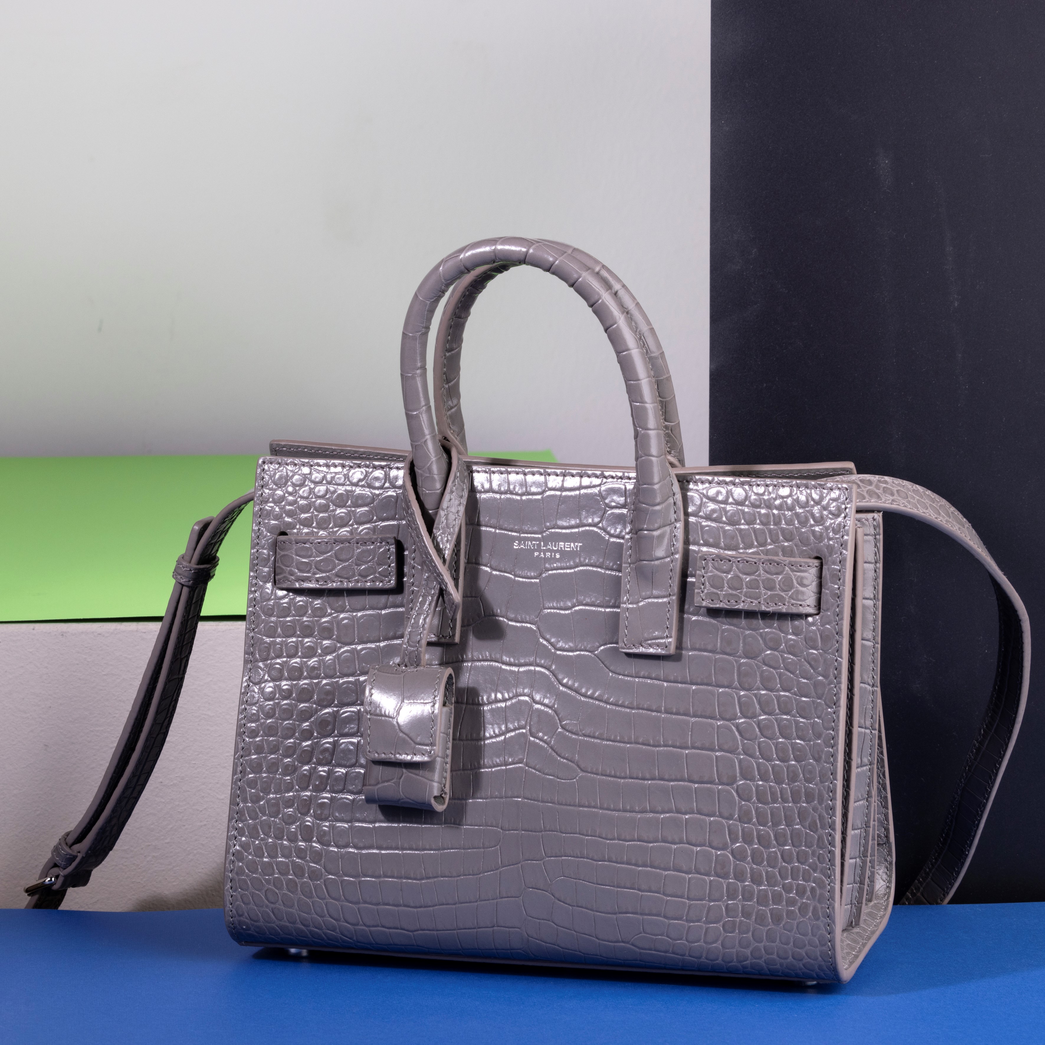 Saint Laurent Tote Bag in Pelle Lavorata con Tarcolla, Nos, Dustbag