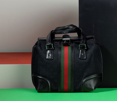 Gucci Borsa Stile Bauletto in Tela e Pelle, Difetti, in Buone Condizioni, Dustbag