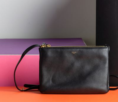 Celine Borsa a Tracolla in Pelle a Soffietto, Difetti, in Buone Condizioni, Dustbag