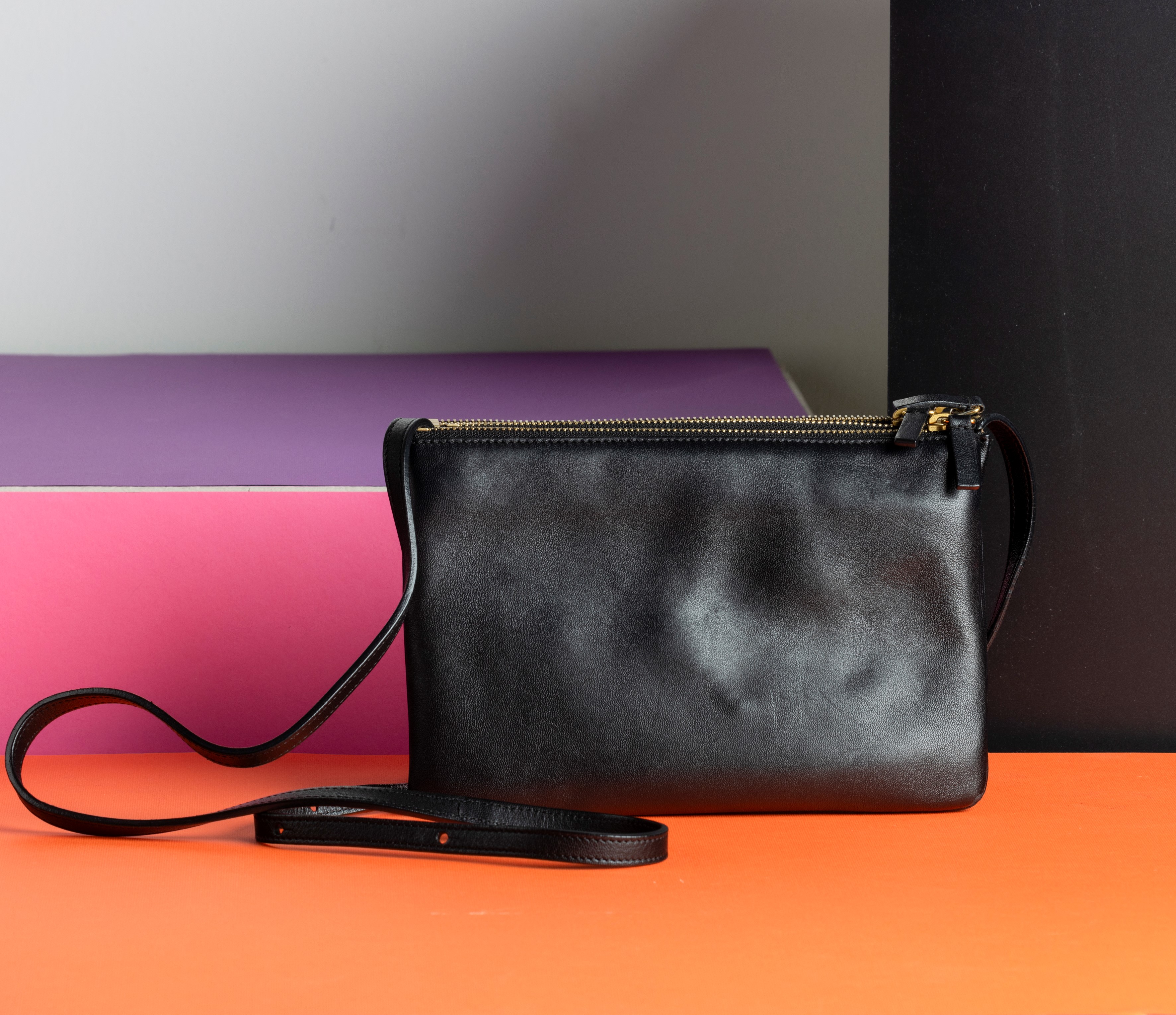 Celine Borsa a Tracolla in Pelle a Soffietto, Difetti, in Buone Condizioni, Dustbag