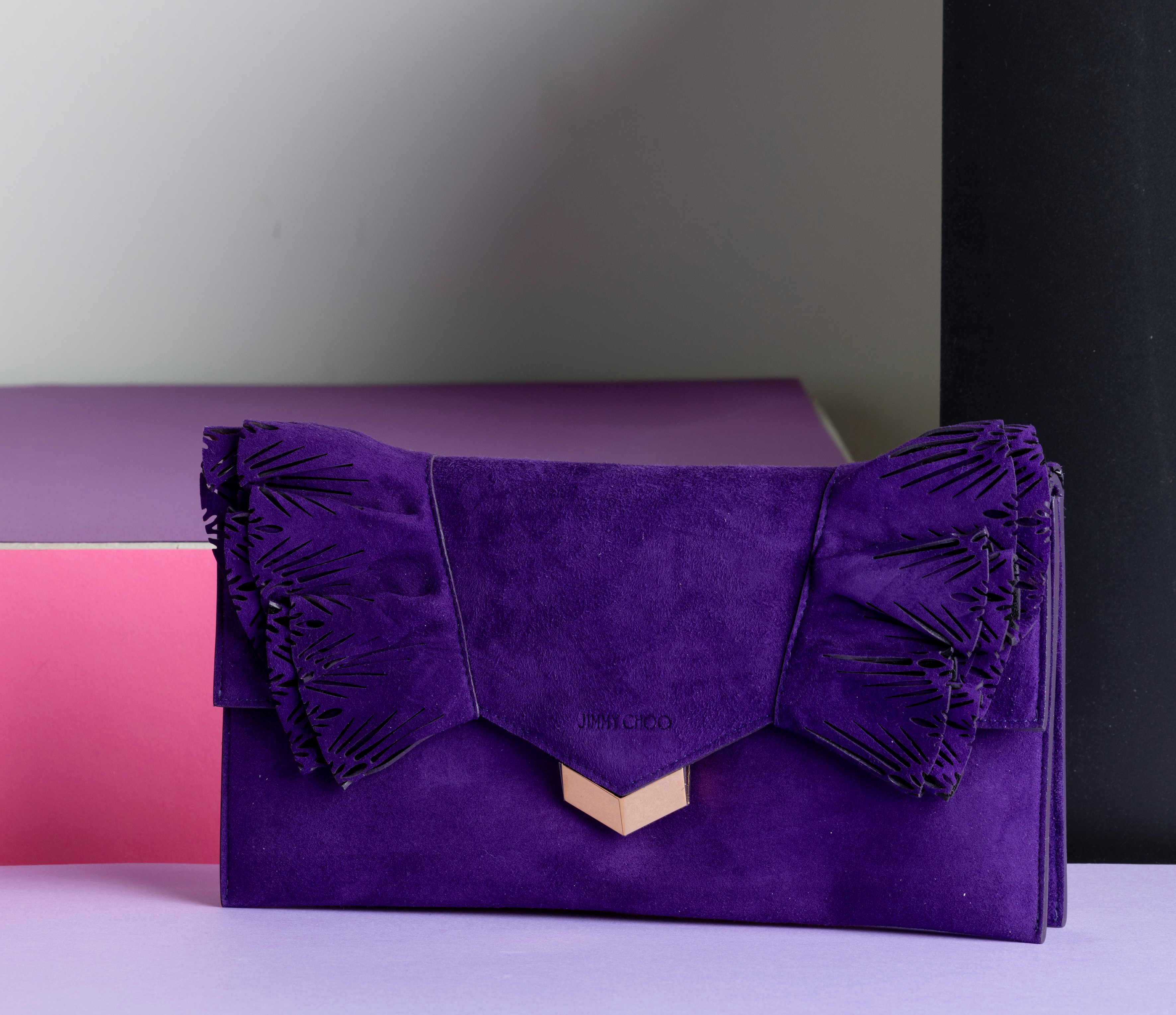 Jimmy Choo Pochette in Pelle, Difetti, in Ottime Condizioni, con Certificato di Autenticità, Dust...