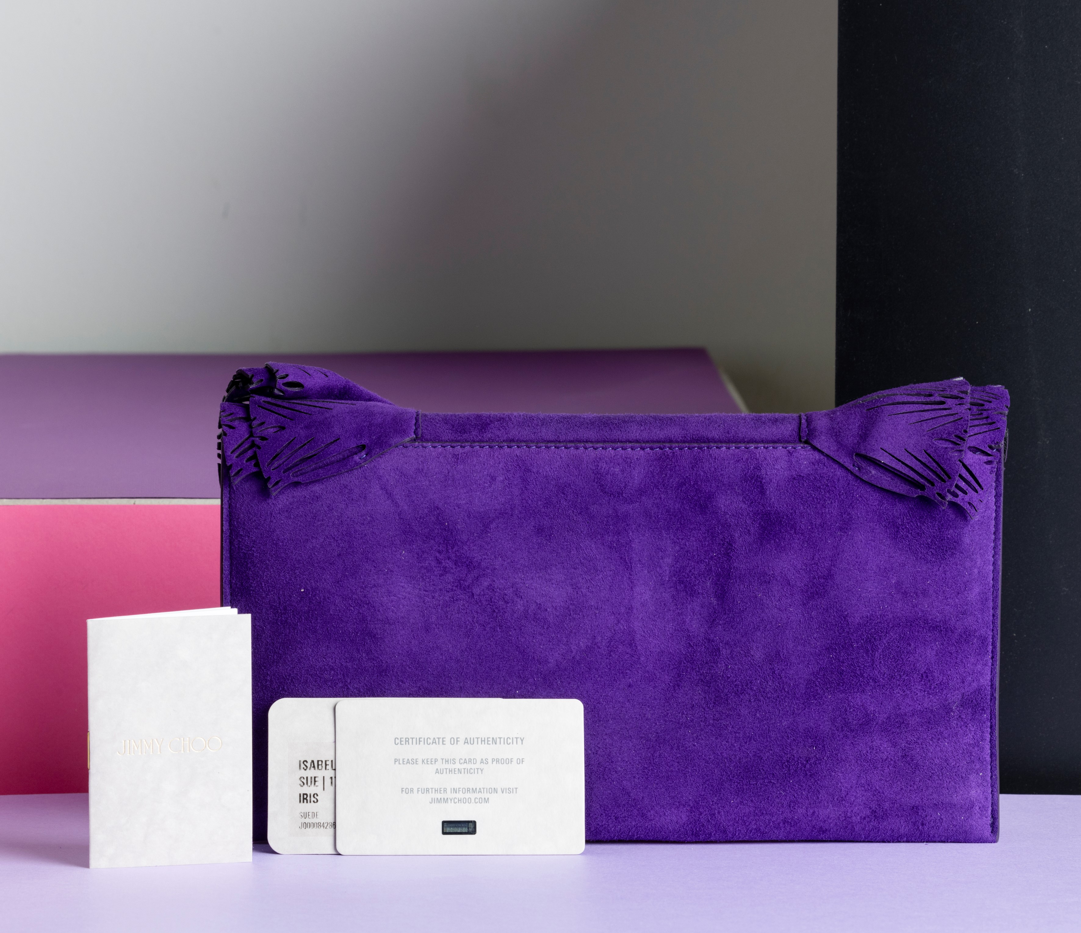 Jimmy Choo Pochette in Pelle, Difetti, in Ottime Condizioni, con Certificato di Autenticità, Dust...