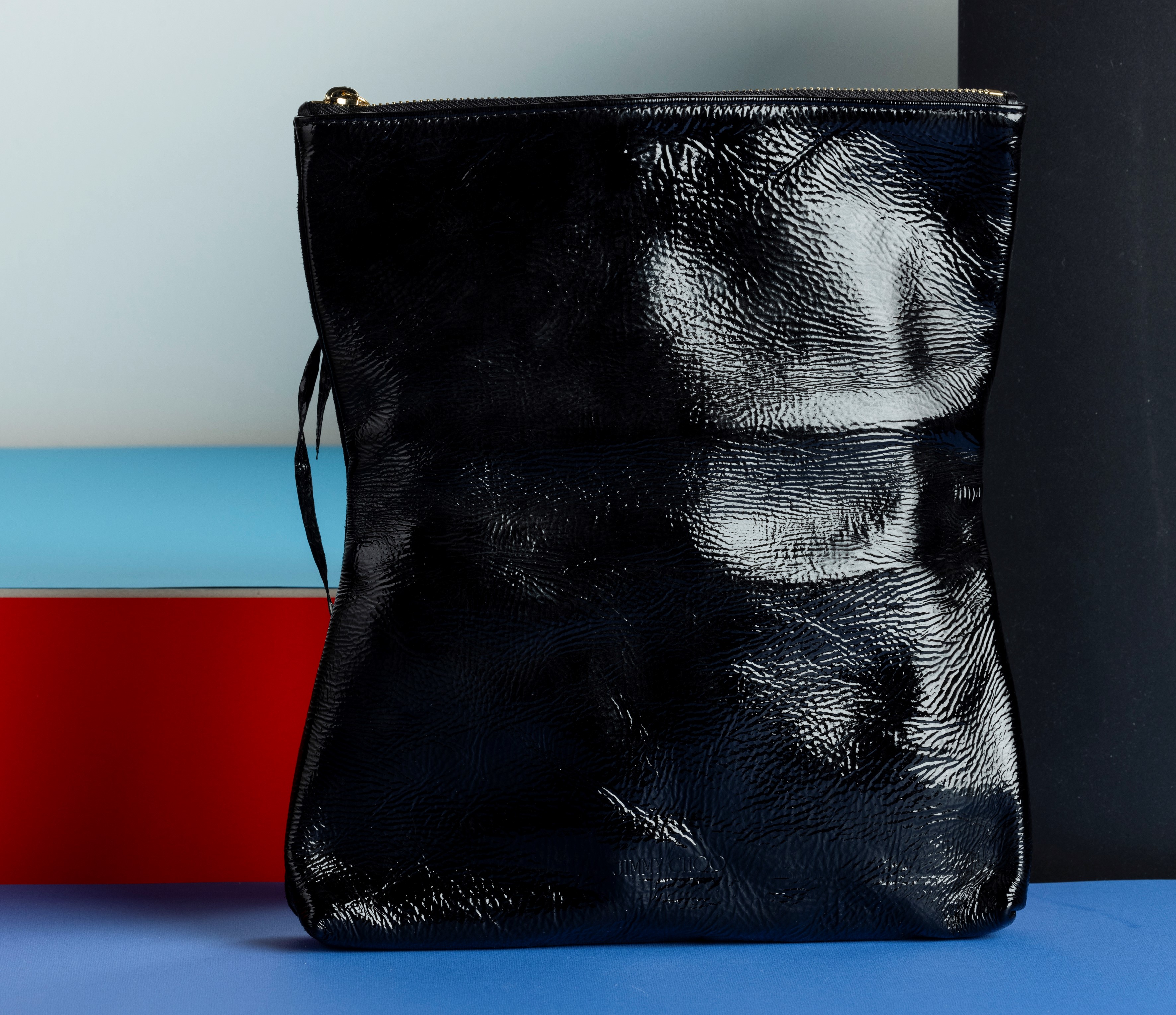 Jimmy Choo Pochette a Busta in Tessuto e Pelle con Applicazioni di Perline, Mis Aperta H 30 CM, D...