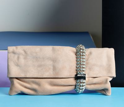 Jimmy Choo Pochette in Pelle con Chiusura Arricchita da Brillantini, Mis Aperta H 23 CM, Difetti,...