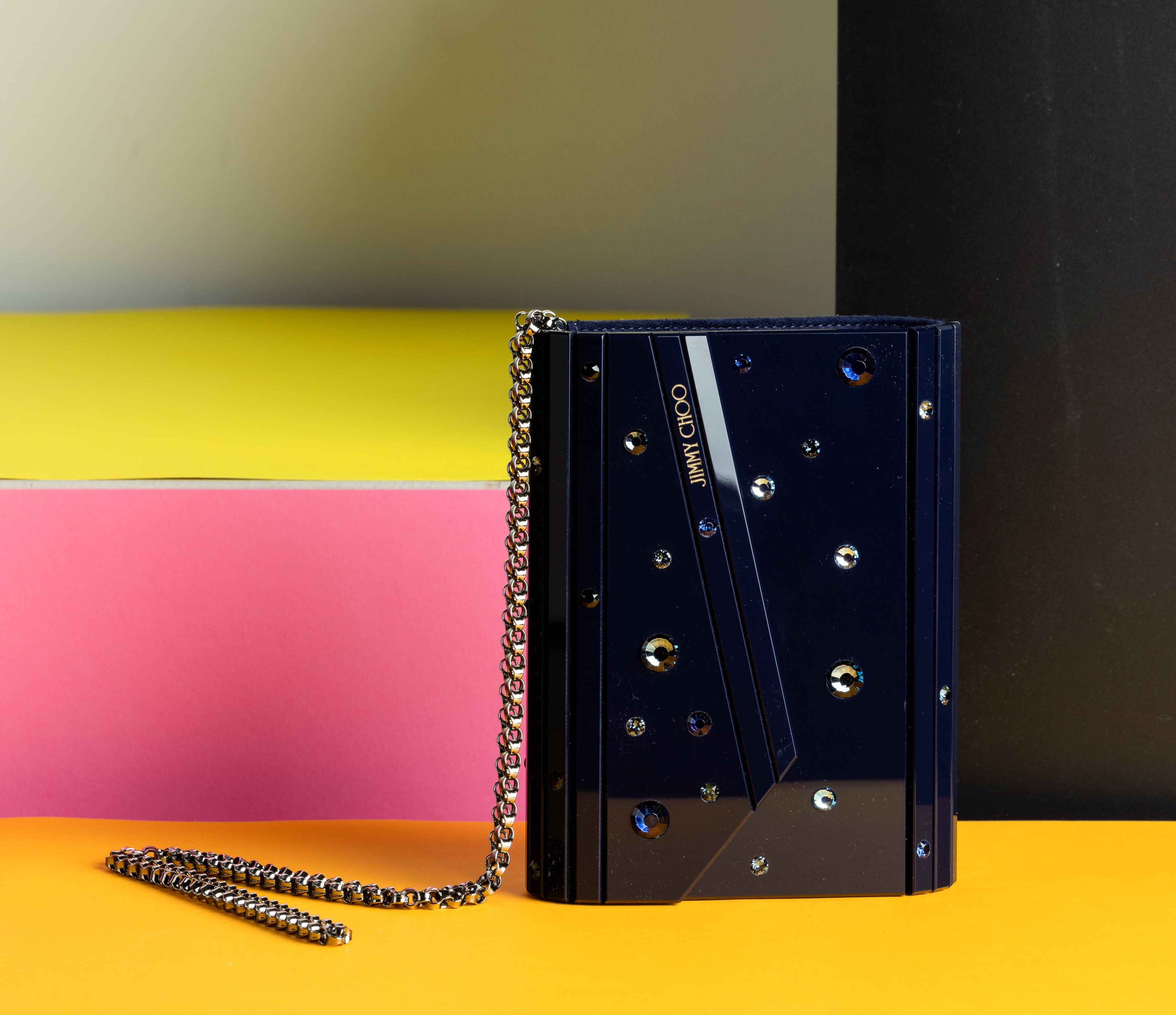 Jimmy Choo Candy Mya Pochette a Tracolla Rigida in Acrilico e Decorazioni, Difetti, in Ottime Con...