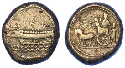 Fenicia - Sidone. Ba'al'illem, 401-366 a.C. Doppio Siclo.