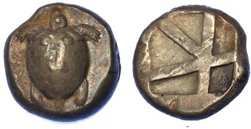 ISOLE AL LARGO DELL'ATTICA - EGINA. Statere, 500-490 a.C.  - Auction Numismatics - Cambi Casa d'Aste