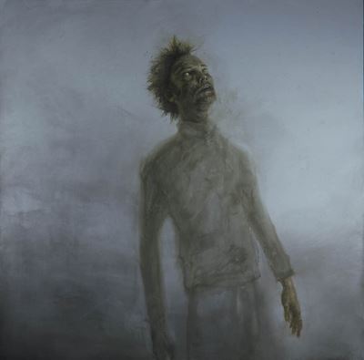 Senza titolo (Lo zombie), olio su tela, 2004