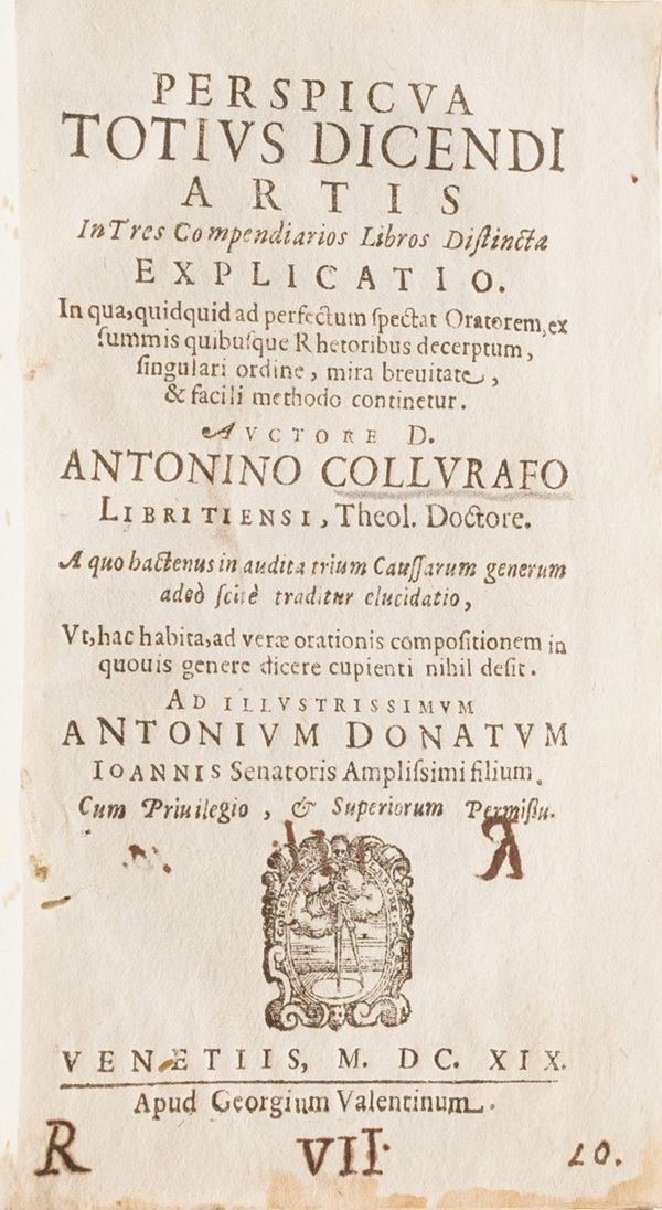 Antonio Casilio Introductio in Aristotelis logicam, Roma 1529