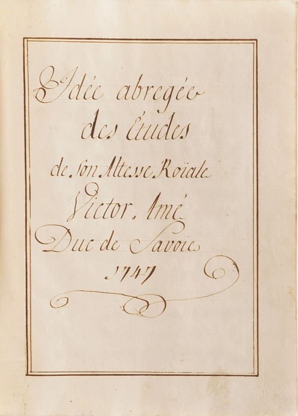 Idee abregée des etitudes de son altesse roiale Victor Amè duc de savoie, 1747