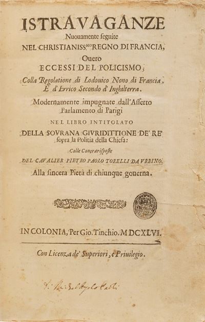 Lotto di Libri la Vita Dell’illustre Signor Giacomo Ragazzoni Conte di S. Odorico, Venezia 1610