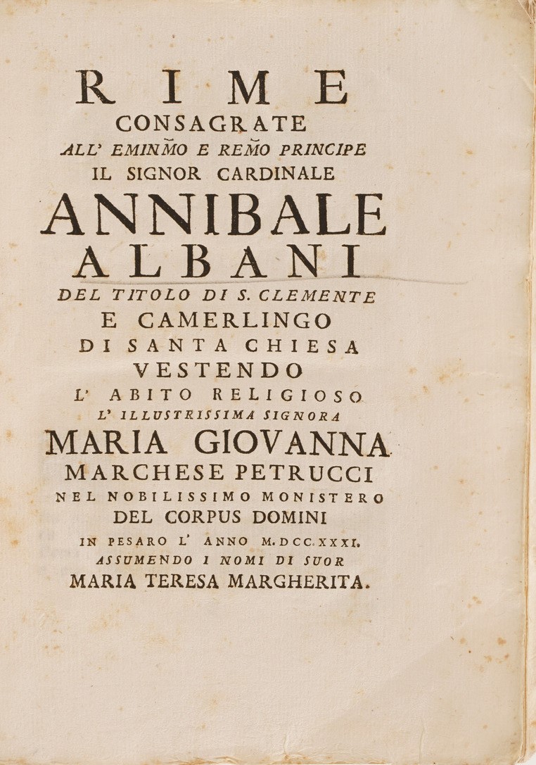 Raccolta di Volumi Miscellanei dal XVII al XIX Sec.