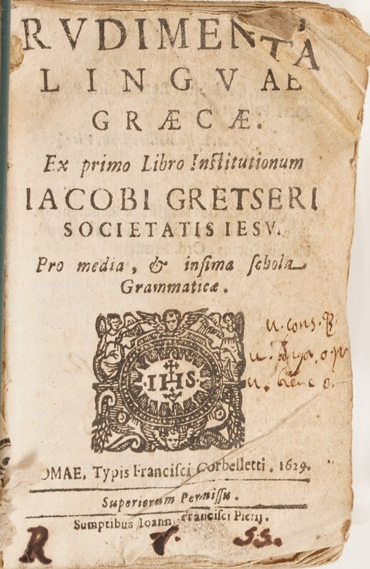 Iacobi Gretseri Rudimenta Linguae Grecae... Roma, 1629