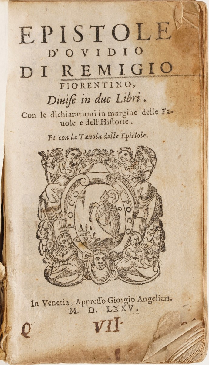 Remingio Fiorentino Epistole D’ovidio... Venezia, 1575