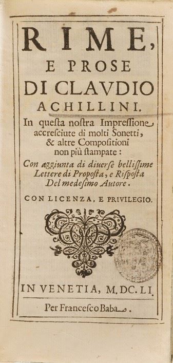 Raccolta di volumi miscellanei del XVII sec.(Con ex libris silografico)
