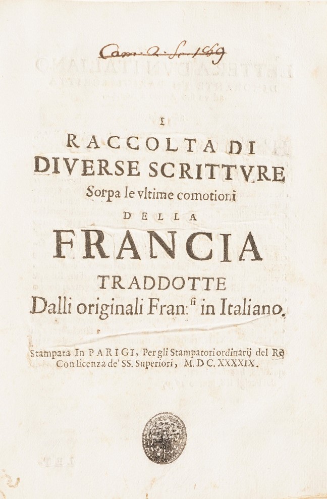 Raccolta di Volumi Miscellanei dal XVI al XVIII Sec. (con Ex Libris Silografico)
