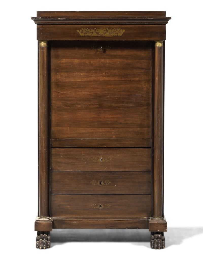 Secretaire Impero lastronato. XIX secolo  - Auction Antique - Cambi Casa d'Aste