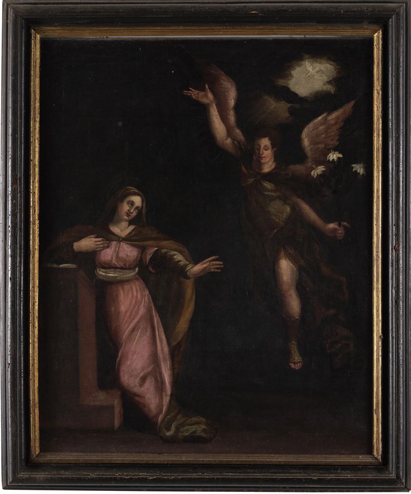 Scuola del XVII secolo Annunciazione  - olio su tela - Auction Old Master Paintings - Cambi Casa d'Aste