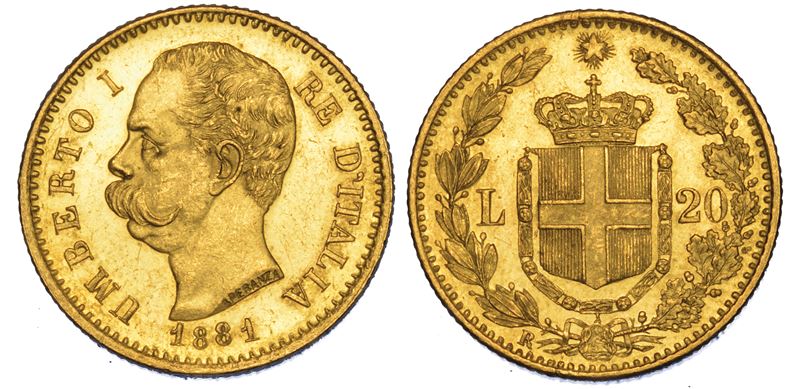 REGNO D’ITALIA. UMBERTO I DI SAVOIA, 1878-1900. 20 Lire 1881.  - Auction Numismatics - Cambi Casa d'Aste
