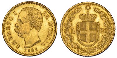 Regno D’italia. Umberto i di Savoia, 1878-1900. 20 Lire 1881.